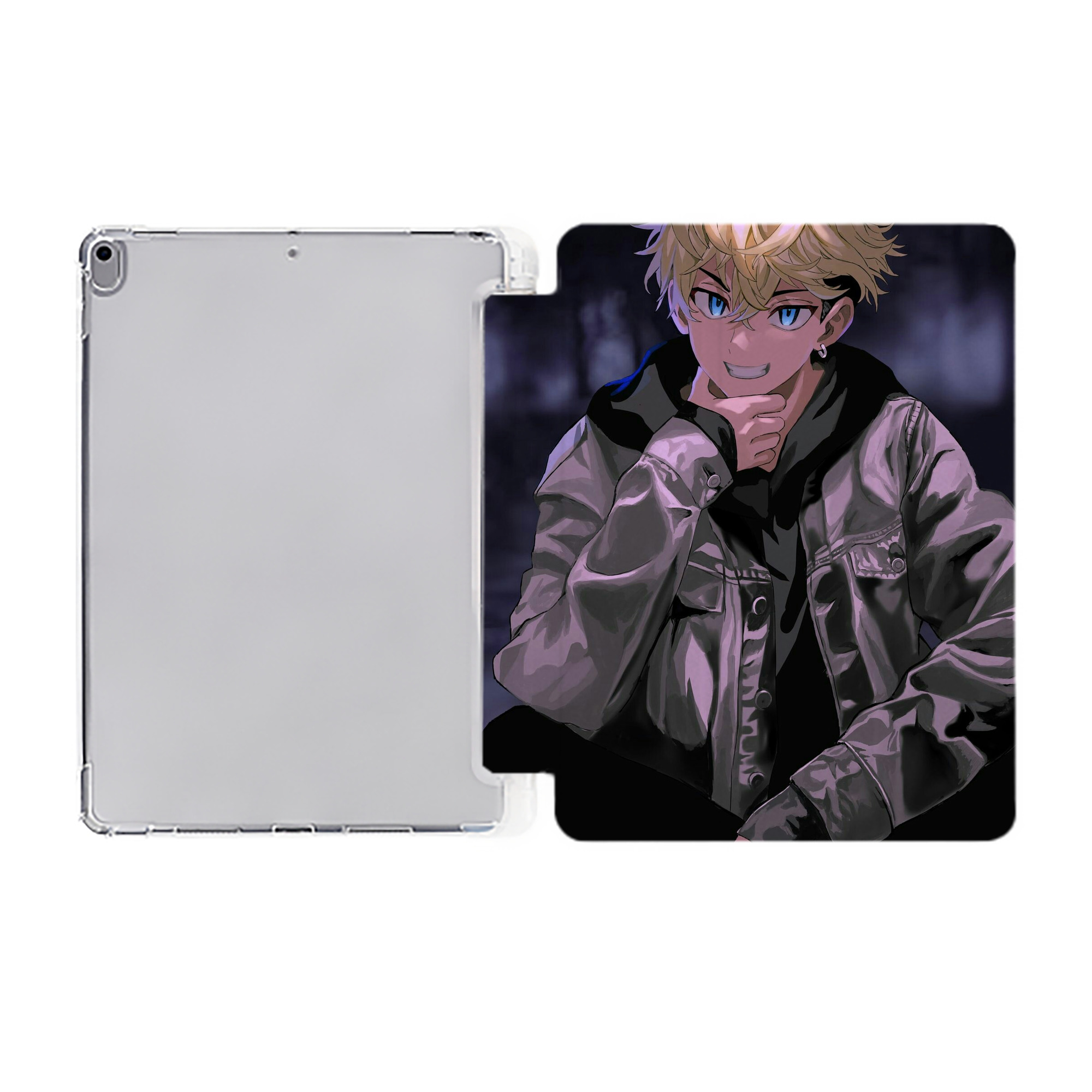 （画像用） 東京リベンジャーズ Tokyo Revengers IPad ケース ペン収納付き 三つ折りスタンド PUレザー×シリコン 対応機種9.5/10.5/10.9インチ